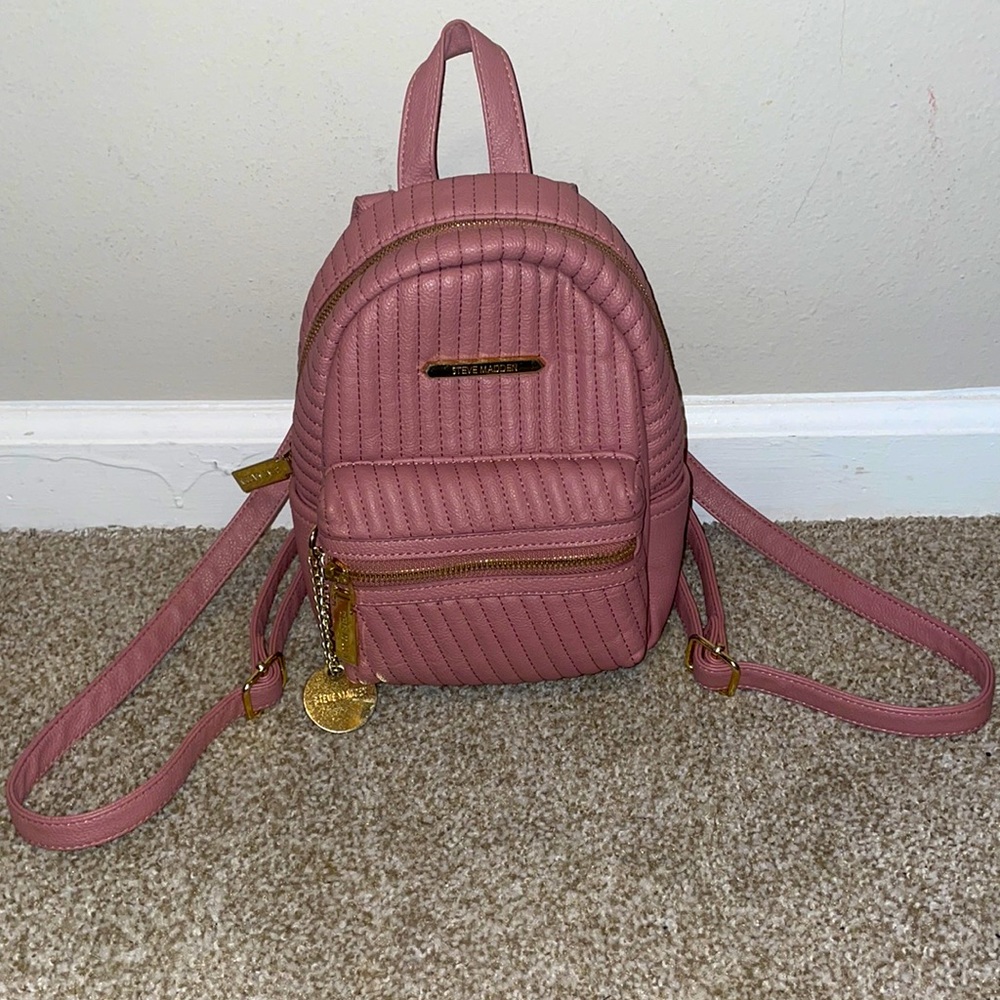 This is a mini Steve Madden backpack.